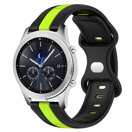 22mm Butterfly Buckle Two-Color Silicone Watch Band, For Samsung Gear S3 Classic, For Samsung Gear S3 Frontier