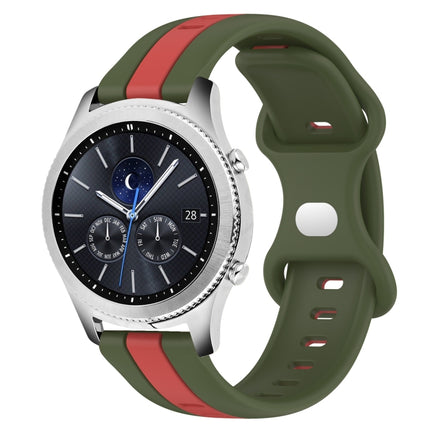 22mm Butterfly Buckle Two-Color Silicone Watch Band, For Samsung Gear S3 Classic, For Samsung Gear S3 Frontier