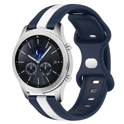 22mm Butterfly Buckle Two-Color Silicone Watch Band, For Samsung Gear S3 Classic, For Samsung Gear S3 Frontier