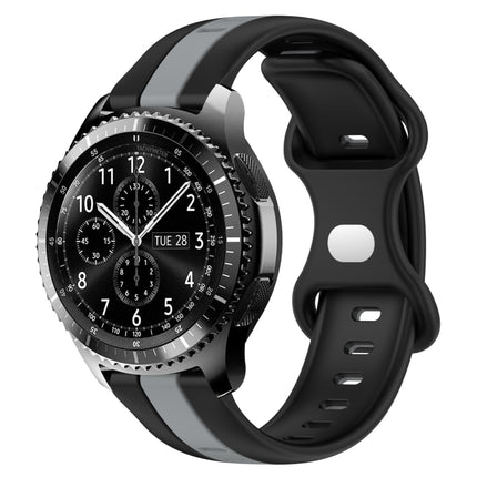22mm Butterfly Buckle Two-Color Silicone Watch Band, For Samsung Gear S3 Classic, For Samsung Gear S3 Frontier