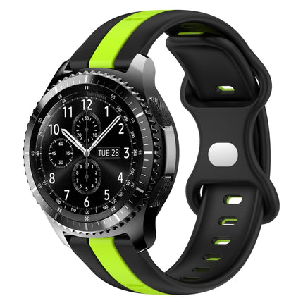 22mm Butterfly Buckle Two-Color Silicone Watch Band, For Samsung Gear S3 Classic, For Samsung Gear S3 Frontier