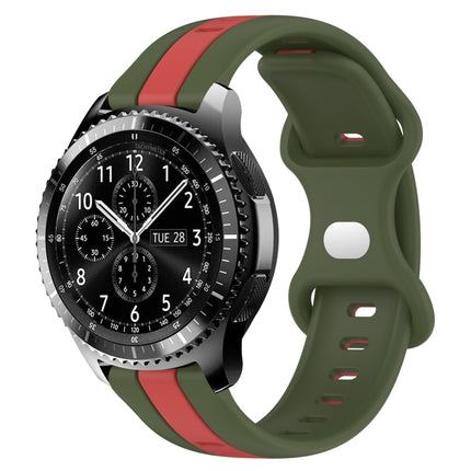 22mm Butterfly Buckle Two-Color Silicone Watch Band, For Samsung Gear S3 Classic, For Samsung Gear S3 Frontier
