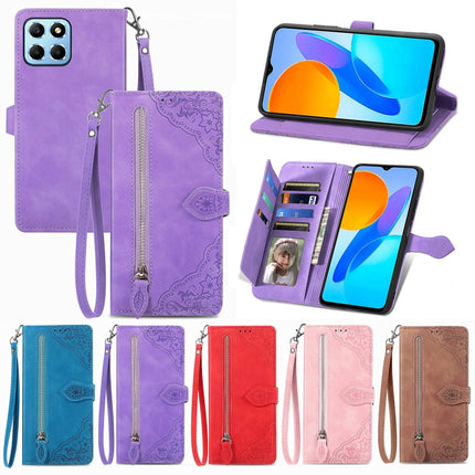Embossed Flower Shockproof Leather Phone Case, For Honor X8 5G, For OPPO A17, For OPPO Reno8, For Xiaomi Poco M5