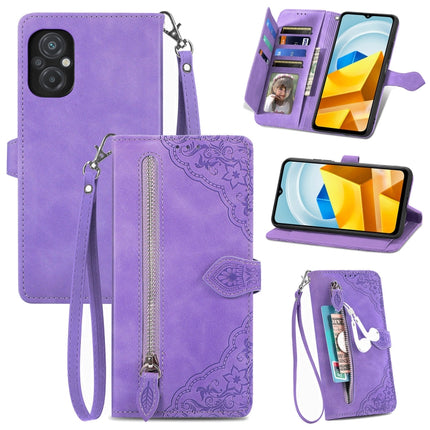 Embossed Flower Shockproof Leather Phone Case, For Honor X8 5G, For OPPO A17, For OPPO Reno8, For Xiaomi Poco M5