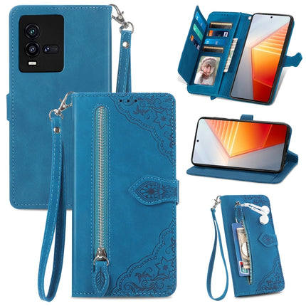 Embossed Flower Shockproof Leather Phone Case, For vivo iQOO 10, For vivo T2X 5G, For ZTE Blade A72 4G, For Huawei Mate 50 Pro