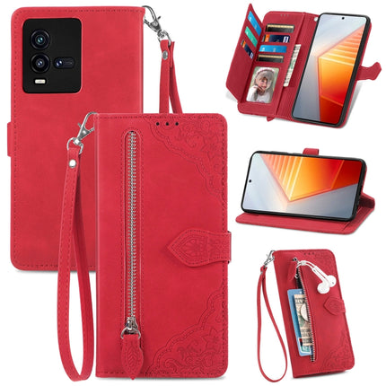 Embossed Flower Shockproof Leather Phone Case, For vivo iQOO 10, For vivo T2X 5G, For ZTE Blade A72 4G, For Huawei Mate 50 Pro