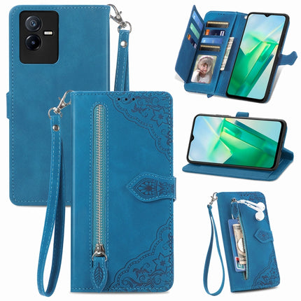Embossed Flower Shockproof Leather Phone Case, For vivo iQOO 10, For vivo T2X 5G, For ZTE Blade A72 4G, For Huawei Mate 50 Pro