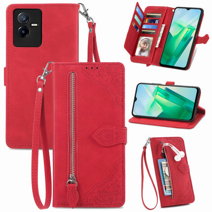 Embossed Flower Shockproof Leather Phone Case, For vivo iQOO 10, For vivo T2X 5G, For ZTE Blade A72 4G, For Huawei Mate 50 Pro