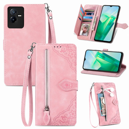 Embossed Flower Shockproof Leather Phone Case, For vivo iQOO 10, For vivo T2X 5G, For ZTE Blade A72 4G, For Huawei Mate 50 Pro