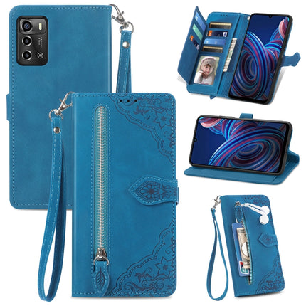 Embossed Flower Shockproof Leather Phone Case, For vivo iQOO 10, For vivo T2X 5G, For ZTE Blade A72 4G, For Huawei Mate 50 Pro