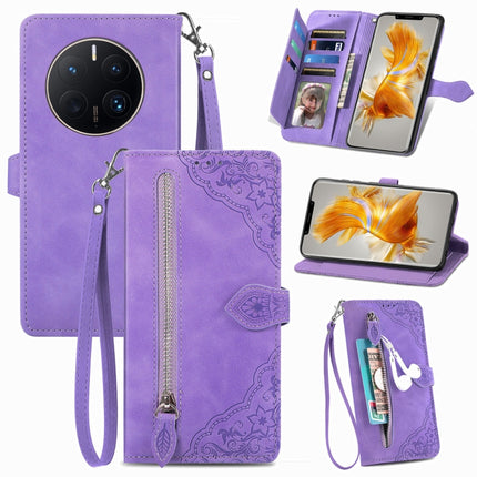Embossed Flower Shockproof Leather Phone Case, For vivo iQOO 10, For vivo T2X 5G, For ZTE Blade A72 4G, For Huawei Mate 50 Pro