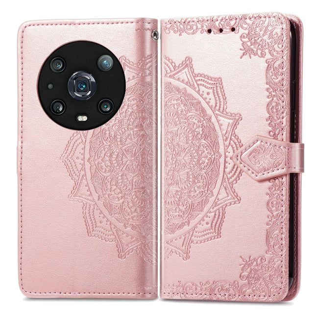 Mandala Flower Embossed Leather Phone Case, For Honor Magic 4 Pro, For Honor X8 5G, For Honor X30 / Magic 4 Lite 5G, For Infinix Note 11