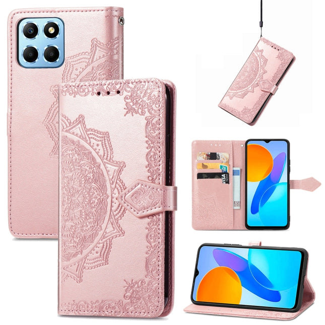 Mandala Flower Embossed Leather Phone Case, For Honor Magic 4 Pro, For Honor X8 5G, For Honor X30 / Magic 4 Lite 5G, For Infinix Note 11