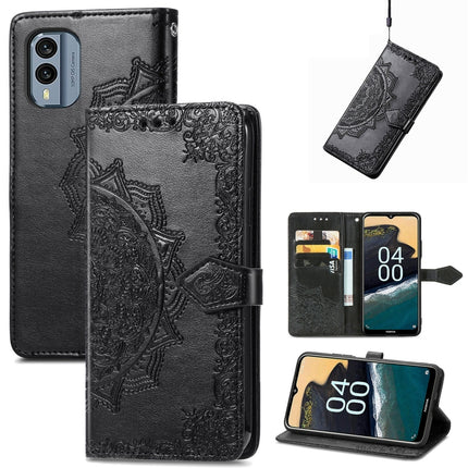 Mandala Flower Embossed Leather Phone Case, For Nokia X30, For OPPO A76 4G, For Realme 10 4G, For Realme V23