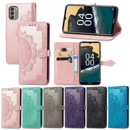Mandala Flower Embossed Leather Phone Case, For Nokia X30, For OPPO A76 4G, For Realme 10 4G, For Realme V23