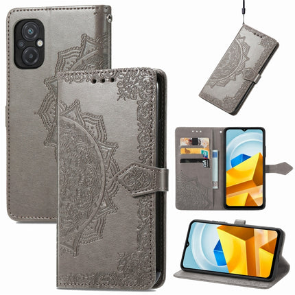 Mandala Flower Embossed Leather Phone Case, For TCL 405, For UMIDIGI A13S, For ZTE Blade A72 4G, For Xiaomi Poco M5