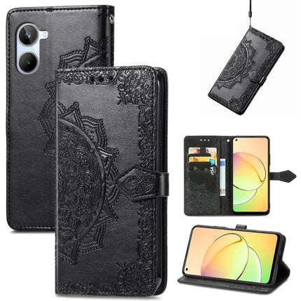 Mandala Flower Embossed Leather Phone Case, For Nokia X30, For OPPO A76 4G, For Realme 10 4G, For Realme V23