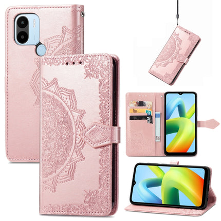 Mandala Flower Embossed Leather Phone Case, For ZTE Blade V40S, For ZTE Blade V40 Pro, For Xiaomi Redmi A1+, For Huawei Mate 50 Pro