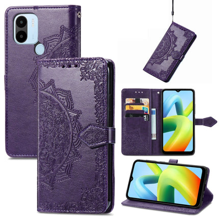 Mandala Flower Embossed Leather Phone Case, For ZTE Blade V40S, For ZTE Blade V40 Pro, For Xiaomi Redmi A1+, For Huawei Mate 50 Pro