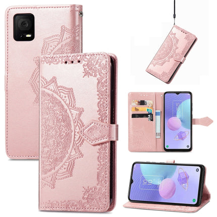 Mandala Flower Embossed Leather Phone Case, For TCL 405, For UMIDIGI A13S, For ZTE Blade A72 4G, For Xiaomi Poco M5