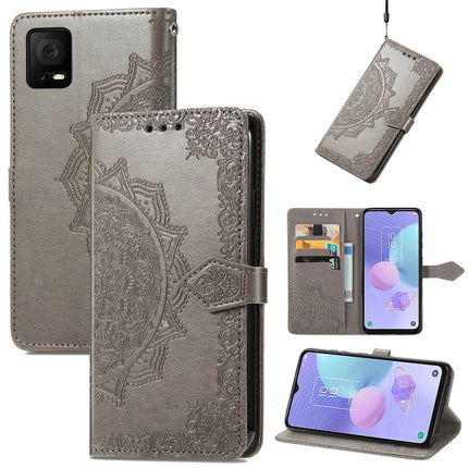 Mandala Flower Embossed Leather Phone Case, For TCL 405, For UMIDIGI A13S, For ZTE Blade A72 4G, For Xiaomi Poco M5