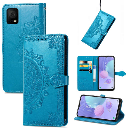 Mandala Flower Embossed Leather Phone Case, For TCL 405, For UMIDIGI A13S, For ZTE Blade A72 4G, For Xiaomi Poco M5