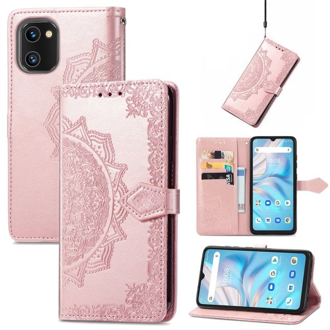 Mandala Flower Embossed Leather Phone Case, For UMIDIGI A13S, For Xiaomi Poco M5, For ZTE Blade A72 4G, For ZTE Blade V40S
