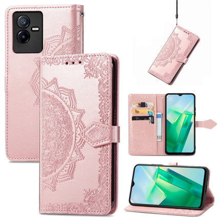 Mandala Flower Embossed Leather Phone Case, For vivo T2X 5G, For vivo V23 5G, For vivo X80 Lite, For vivo X80 Pro
