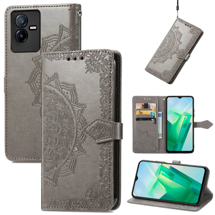 Mandala Flower Embossed Leather Phone Case, For vivo T2X 5G, For vivo V23 5G, For vivo X80 Lite, For vivo X80 Pro