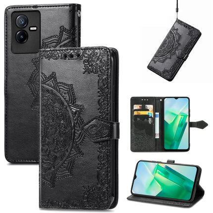 Mandala Flower Embossed Leather Phone Case, For vivo T2X 5G, For vivo V23 5G, For vivo X80 Lite, For vivo X80 Pro