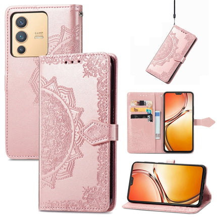 Mandala Flower Embossed Leather Phone Case, For vivo T2X 5G, For vivo V23 5G, For vivo X80 Lite, For vivo X80 Pro