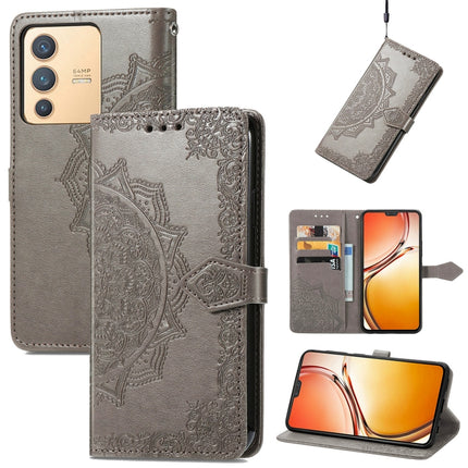 Mandala Flower Embossed Leather Phone Case, For vivo T2X 5G, For vivo V23 5G, For vivo X80 Lite, For vivo X80 Pro