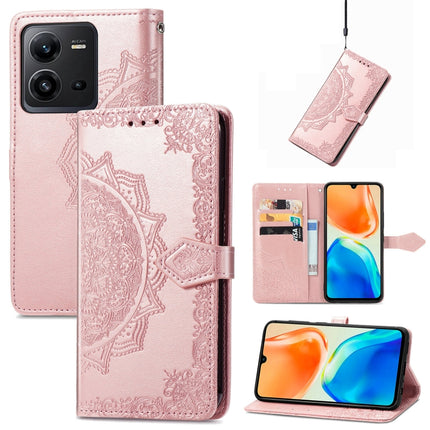 Mandala Flower Embossed Leather Phone Case, For vivo T2X 5G, For vivo V23 5G, For vivo X80 Lite, For vivo X80 Pro