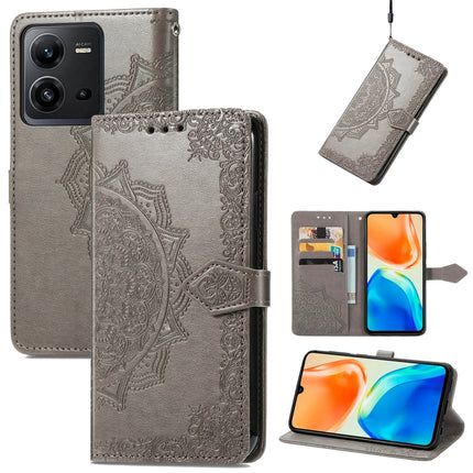 Mandala Flower Embossed Leather Phone Case, For vivo T2X 5G, For vivo V23 5G, For vivo X80 Lite, For vivo X80 Pro