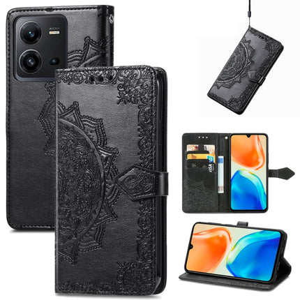 Mandala Flower Embossed Leather Phone Case, For vivo T2X 5G, For vivo V23 5G, For vivo X80 Lite, For vivo X80 Pro