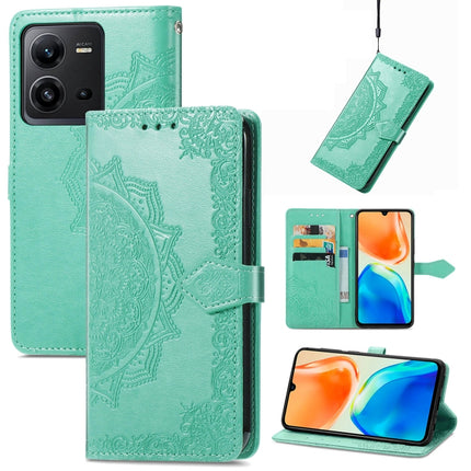 Mandala Flower Embossed Leather Phone Case, For vivo T2X 5G, For vivo V23 5G, For vivo X80 Lite, For vivo X80 Pro