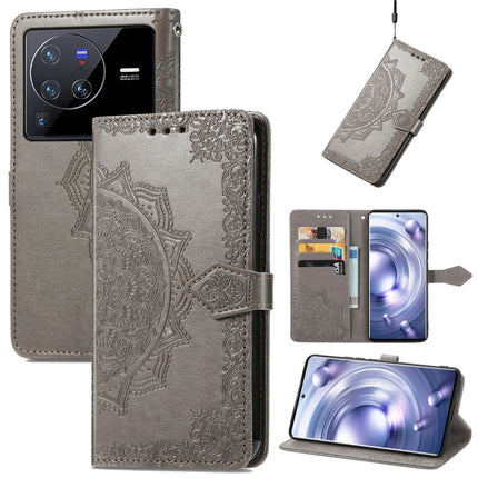 Mandala Flower Embossed Leather Phone Case, For vivo T2X 5G, For vivo V23 5G, For vivo X80 Lite, For vivo X80 Pro