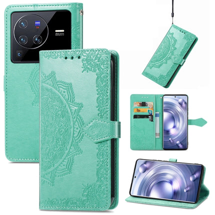 Mandala Flower Embossed Leather Phone Case, For vivo T2X 5G, For vivo V23 5G, For vivo X80 Lite, For vivo X80 Pro