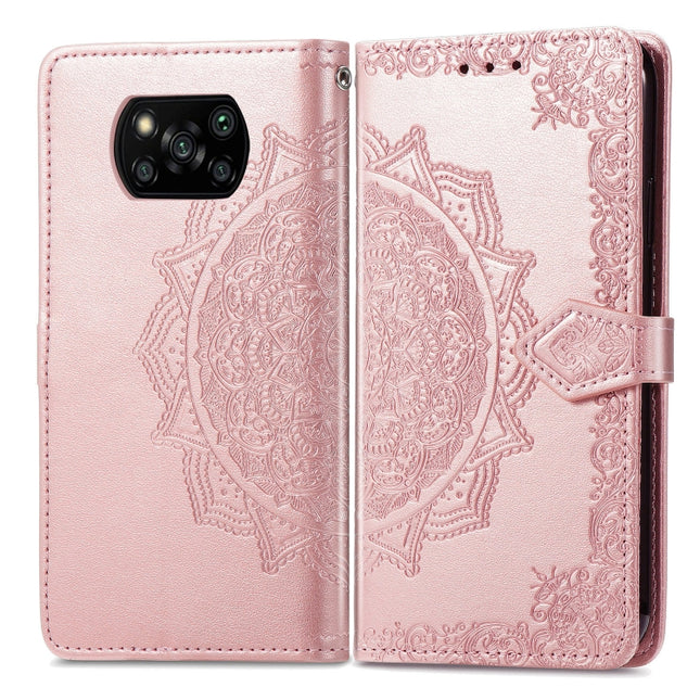 Mandala Flower Embossed Leather Phone Case, For Xiaomi Poco X3 Pro, For Xiaomi Poco X4 GT, For Xiaomi Redmi Note 10S, For Asus Zenfone 9