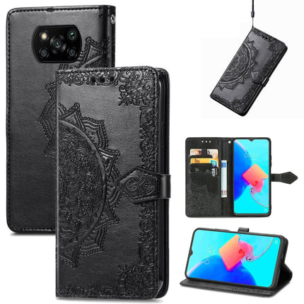 Mandala Flower Embossed Leather Phone Case, For Xiaomi Poco X3 Pro, For Xiaomi Poco X4 GT, For Xiaomi Redmi Note 10S, For Asus Zenfone 9