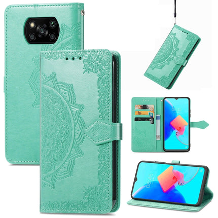Mandala Flower Embossed Leather Phone Case, For Xiaomi Poco X3 Pro, For Xiaomi Poco X4 GT, For Xiaomi Redmi Note 10S, For Asus Zenfone 9