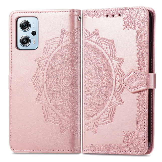 Mandala Flower Embossed Leather Phone Case, For Xiaomi Poco X4 GT, For Xiaomi Redmi Note 10S, For Asus Zenfone 9, For vivo T2X 5G