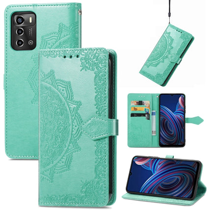 Mandala Flower Embossed Leather Phone Case, For TCL 405, For UMIDIGI A13S, For ZTE Blade A72 4G, For Xiaomi Poco M5