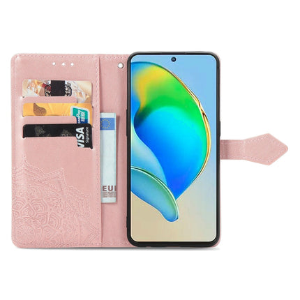 Mandala Flower Embossed Leather Phone Case, For ZTE Blade V40S, For ZTE Blade V40 Pro, For Xiaomi Redmi A1+, For Huawei Mate 50 Pro