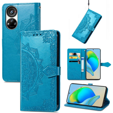 Mandala Flower Embossed Leather Phone Case, For ZTE Blade V40S, For ZTE Blade V40 Pro, For Xiaomi Redmi A1+, For Huawei Mate 50 Pro