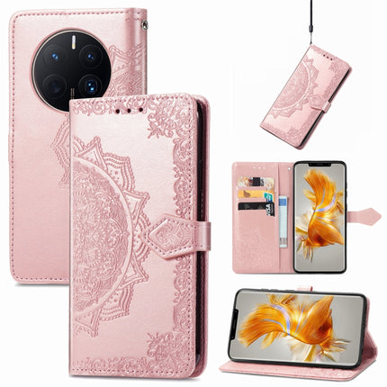 Mandala Flower Embossed Leather Phone Case, For ZTE Blade V40S, For ZTE Blade V40 Pro, For Xiaomi Redmi A1+, For Huawei Mate 50 Pro