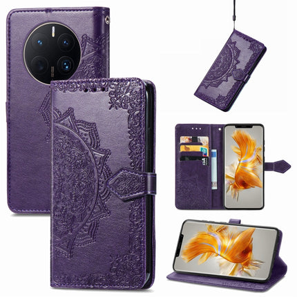 Mandala Flower Embossed Leather Phone Case, For ZTE Blade V40S, For ZTE Blade V40 Pro, For Xiaomi Redmi A1+, For Huawei Mate 50 Pro