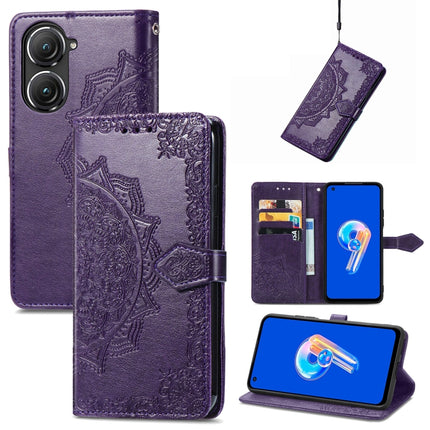 Mandala Flower Embossed Leather Phone Case, For Xiaomi Poco X3 Pro, For Xiaomi Poco X4 GT, For Xiaomi Redmi Note 10S, For Asus Zenfone 9