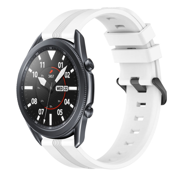 22mm Concave Striped Slicone Watch Band, For Samsung Galaxy Watch3 45mm, For Samsung Galaxy Watch 46mm