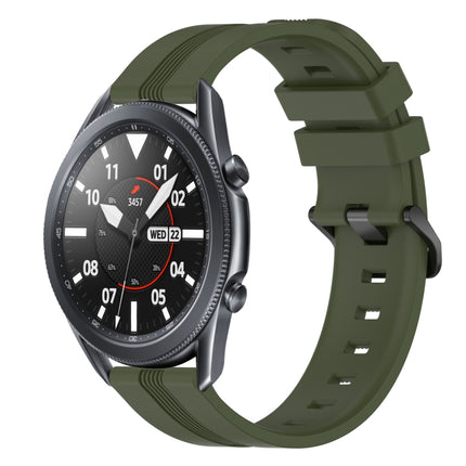 22mm Concave Striped Slicone Watch Band, For Samsung Galaxy Watch3 45mm, For Samsung Galaxy Watch 46mm